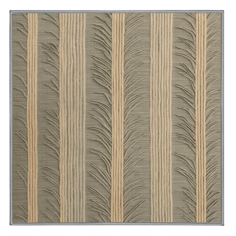 Tapis botanique brun lavable à la machine, Carré 6 pi