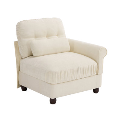 Canapé Melbourne RSF en tissu chenille avec coussin - Beige
