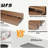 2-Tier Washer and Dryer Countertop with Power Outlet, 54" W x 27.5" D Large Laundry Countertop for Fold Clothes, Laundry Topper with Non-Slip Pads & Hooks and Storage Basket (Walnut Color)-1819440276