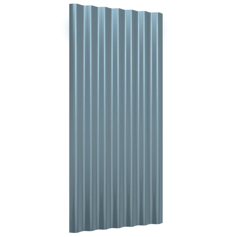 vidaXL Roof Panels Roofing Material Sheet Garage Sheds Powder-coated Steel, Gray