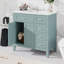 Ensemble de meuble-lavabo 36 po avec lavabo, armoire de salle de bain avec tiroirs et portes, structure en bois massif et panneau de fibres à densité moyenne-984844467