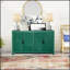 Armoire d'appoint moderne Mid-Century à 4 portes avec beaucoup de rangement, polyvalente pour le salon, la chambre à coucher et la salle à manger