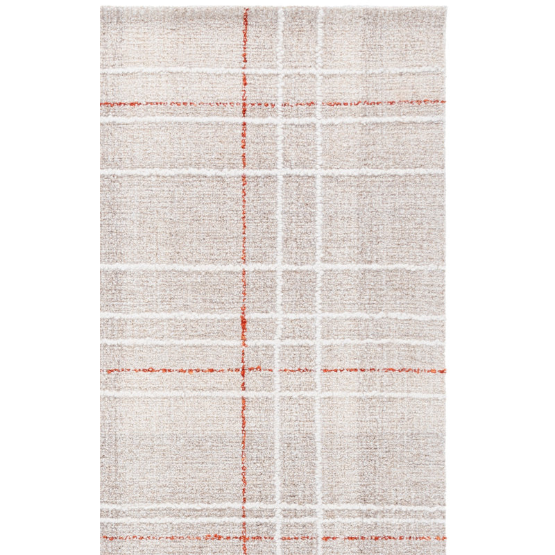Genre 503 Hand Tufted 80% Wool; 20% Cotton Plaid Rug, Rectangle 6' x 9'