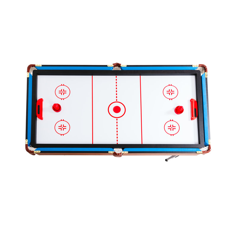 Blue 55'' Foldable 3-in-1 Pool, Ping Pong, and Hockey Table