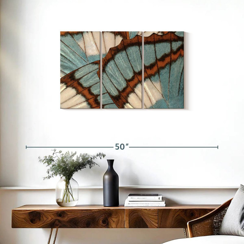 Blue Brown Butterfly Wings, 20" H x 33" W