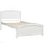 Lit plateforme en bois avec tête de lit, pied de lit et lattes de bois, blanc-960576140