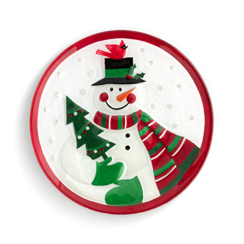 Mr. Snowman Round Plate