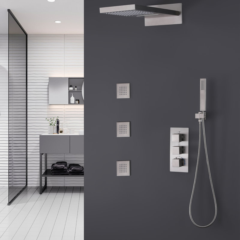 All-In-One Kit with Rough in-Valve, Brushed Nickel