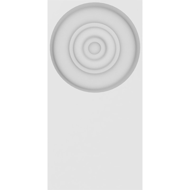 Standard Foster Bullseye Plinth Block with Square Edge, 4" H x 2" W x 0.5" D