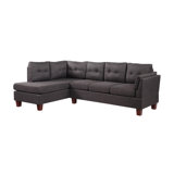 97" Light Grey Linen Modern Sectional Sofa With Right Facing Chaise