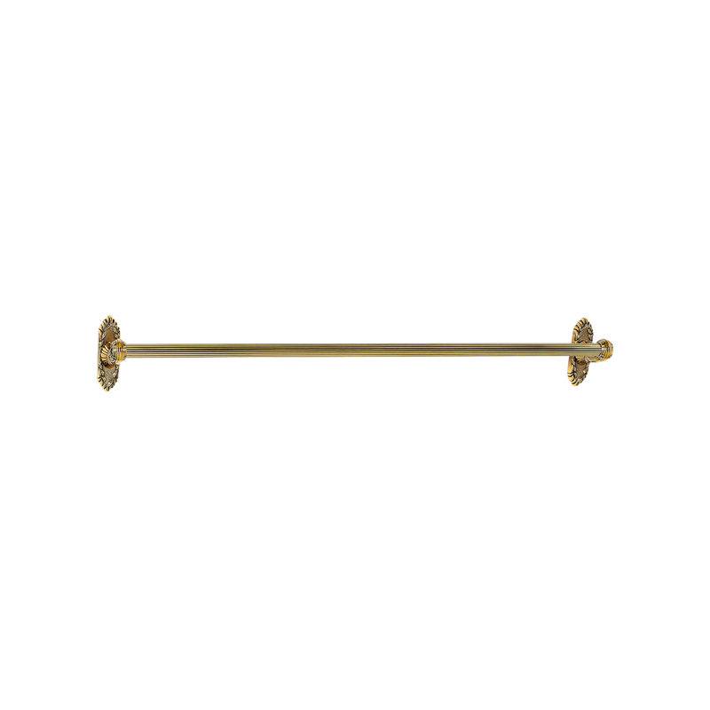 Ribbon And Reed Wall Mounted Towel Bar, Polished Antique