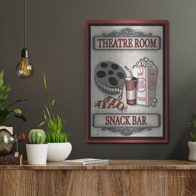 «Snack Bar Movie Light» par Jean Plout, art mural en métal Luxe, 12 po x 16 po
