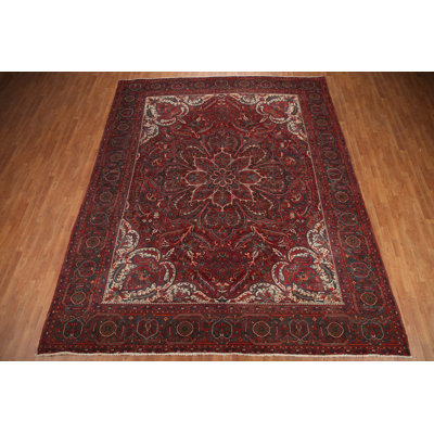 Tapis floral rouge 10 x 13