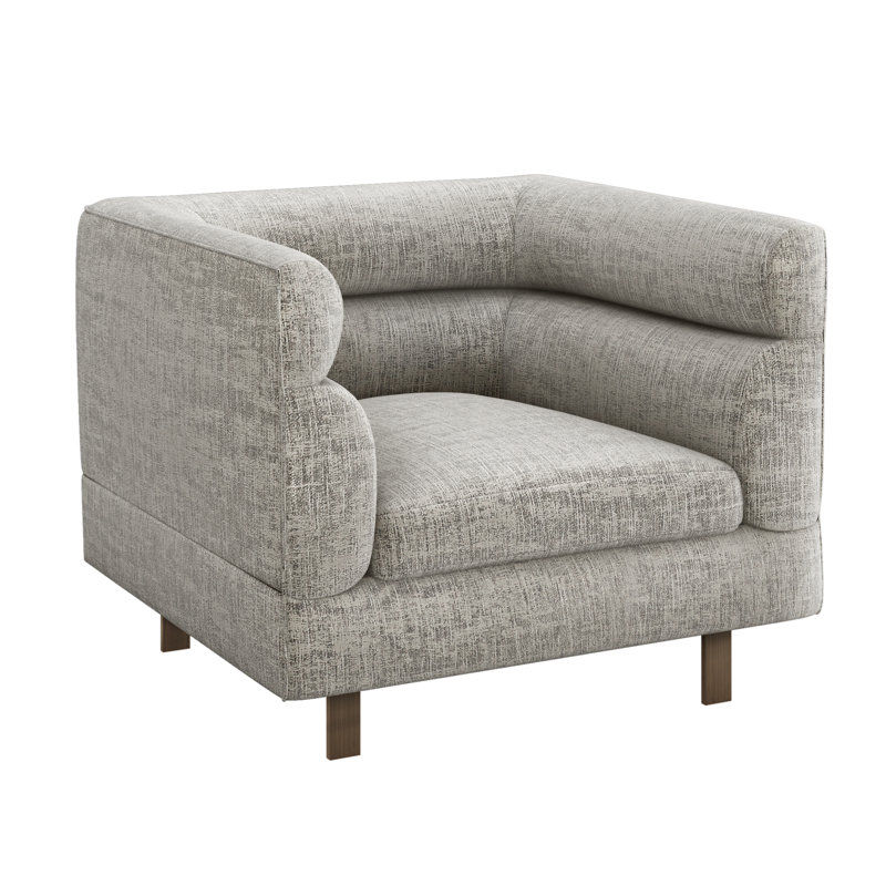 Fauteuil demi-tonneau Ornette, Chenille en plumes