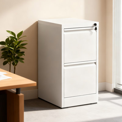 2-Drawer Vertical Filing Cabinet, Eco-Friendly Heavy Duty Storage with Smooth Full-Extension Drawers & Anti-Tip Lock by Inbox Zero