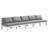Kylis 150'' Wide Aluminum Patio Sofa with Cushions-61209795-61209794