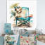 «Dog on Chair at the Beach II», reproduction sur toile-86808420-110954825
