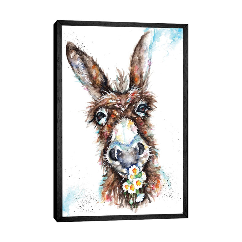 Daisy - Painting on Canvas, 66.04 cm H x 45.72 cm W, Black Framed