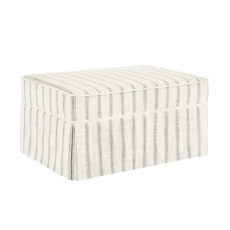 Repose-pieds avec rangement l 30,3 po, Rayures gris clair
