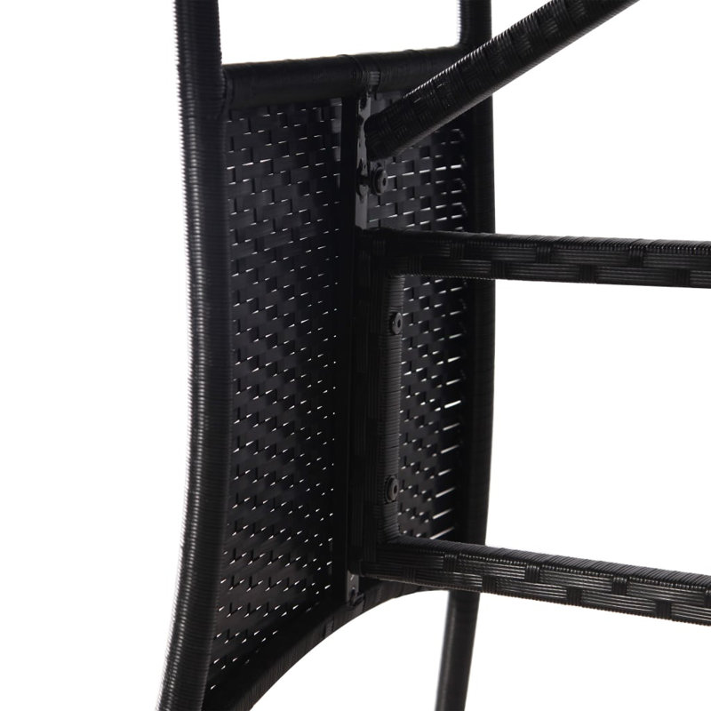 Garden Table 170X80x74 Cm Poly Rattan, Black, Clear