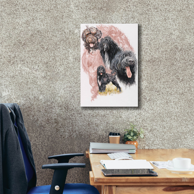 «Portugaise, chien d'eau» par Barbara Keith, art mural sur toile, H 26 po x l 18 po x P 0,75 po