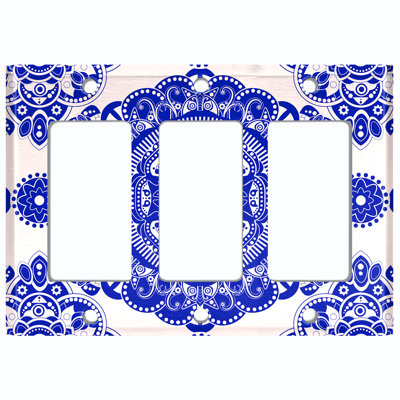 Patterned 3 - Gang Rocker Standard Wall Plate
