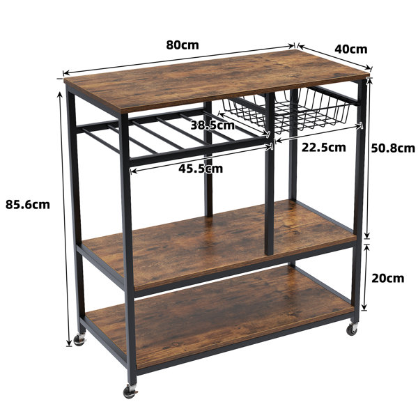 Geyer 31.5 Iron Standard Baker's Rack with Microwave Compatibility 17 Stories Color: Brown