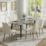 Ensemble de table de salle à manger 6 pièces avec chaises d'appoint en similicuir et 6 pièces