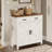 Nakitta Kitchen Storage Cabinet, Modern Farmhouse Buffet Cabinet with Storage, Coffee Bar with 2 Drawers and 2 Doors, Floor Sideboard Buffet for Living Room, Dining Room, Bathroom-1117817013