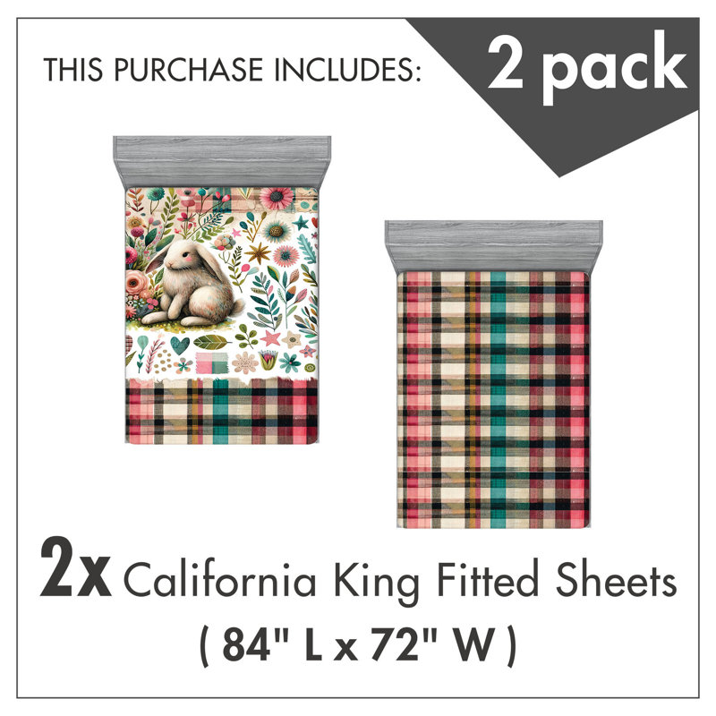 Microfiber Easter Fitted Sheet, California King Fitted Sheet