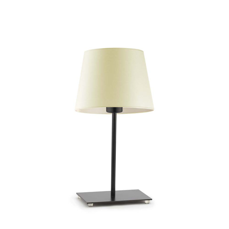 Asaun Metal Table Lamp, Black, Ecru