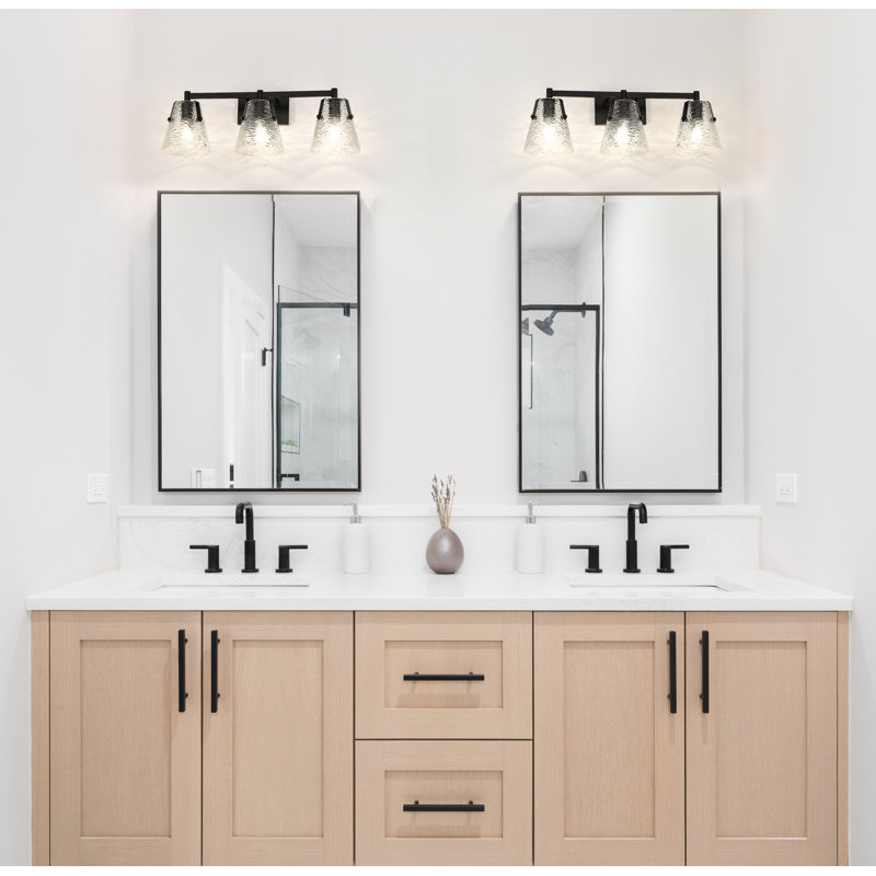 Éclairage pour meuble-lavabo 3 lumières Basiliso, Noir mat