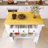 53" Drop-Leaf Countertop Kitchen Cart With Spice Rack & Towel Rack-816853042