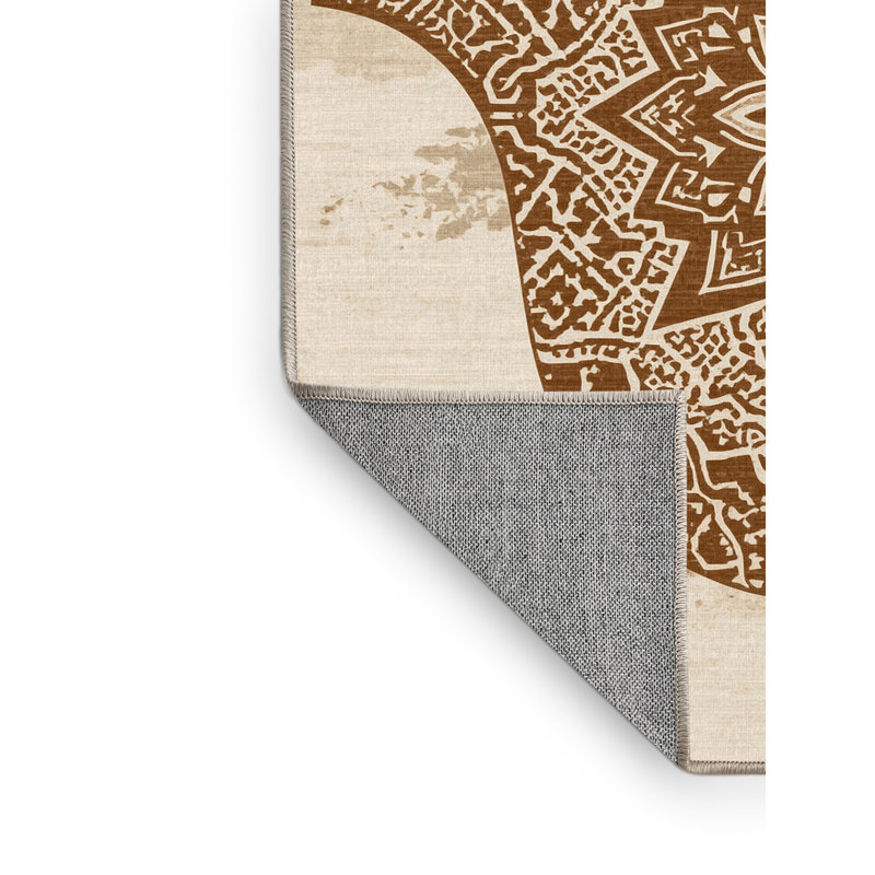 Tapis marocain beige lavable à la machine d'inspiration mondiale Oakridge, 6 x 9