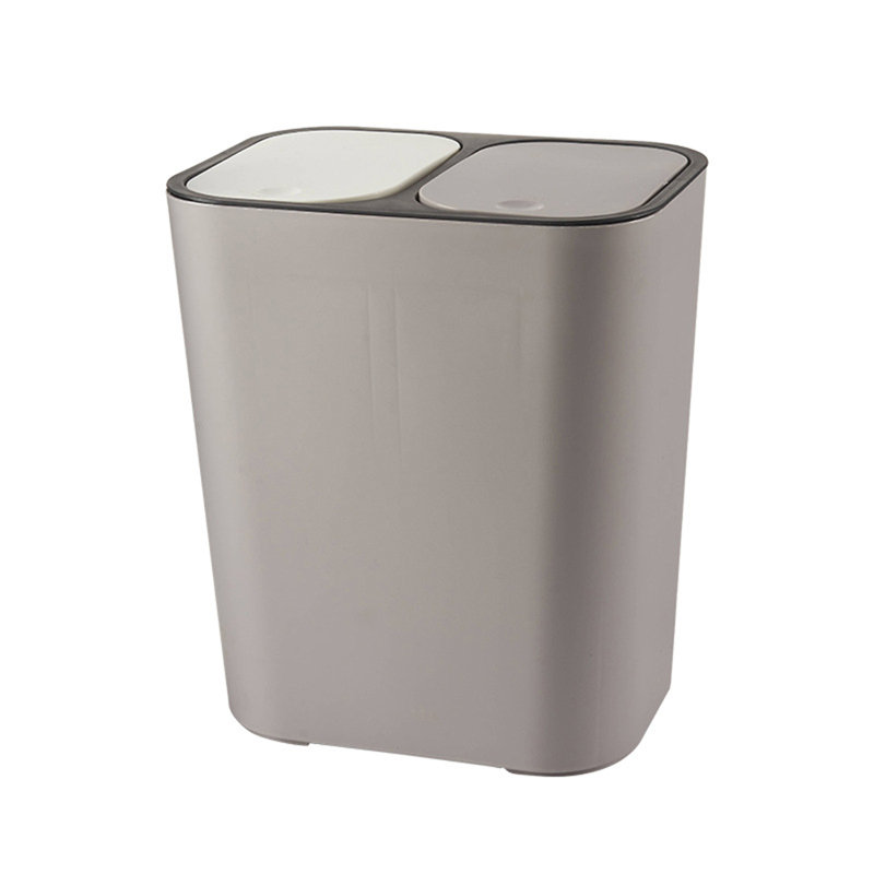 Bock Plastic Swing Top Multi-Compartment Rubbish & Recycling Bin - 12L, Grey