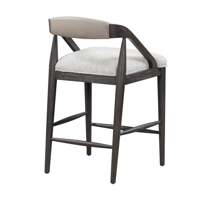 Hollister Upholstred Counter Stool Frothed Latte Performance Fabric, Counter Stool (26" Seat Height)