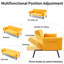 Canapé-lit double en coton et en lin, canapé-lit multifonctionnel avec porte-gobelet et sac de rangement-117528964