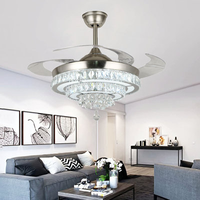 Ventilateur de plafond 42 po à 4 pales DEL avec télécommande et ensemble d'éclairage inclus Alexandrie