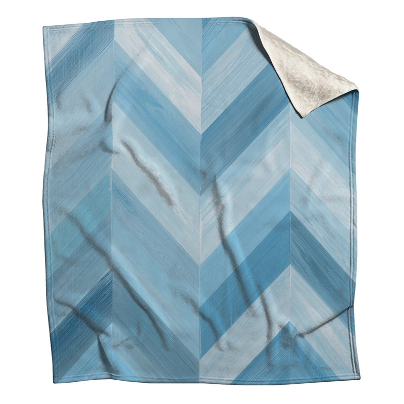 Blue Chevron Zigzag Blankets, 60in W x 80in H