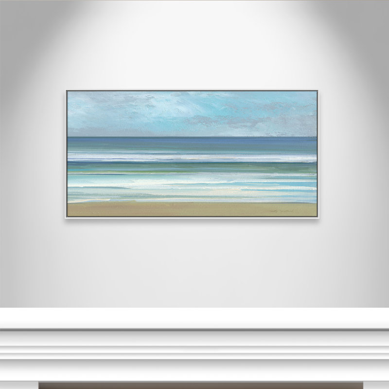 «Gentle Waves II» par Sally Swatland, H 31,5 po x l 61,5 po, Blanc