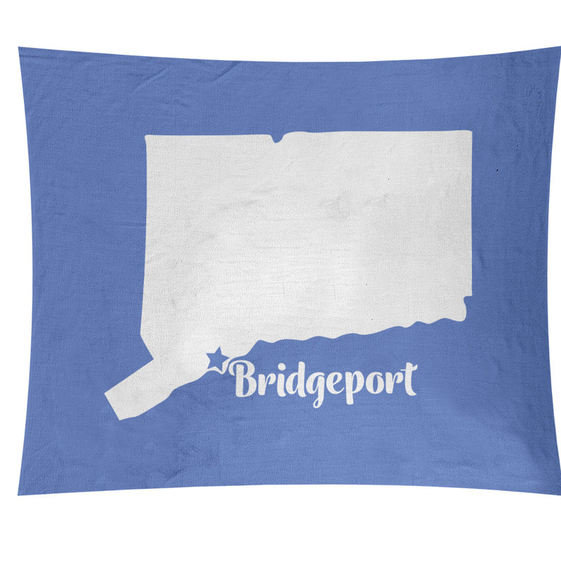Tapisserie murale connecticut bridgeport, H 27,5 po x l 37,5 po, Bleu