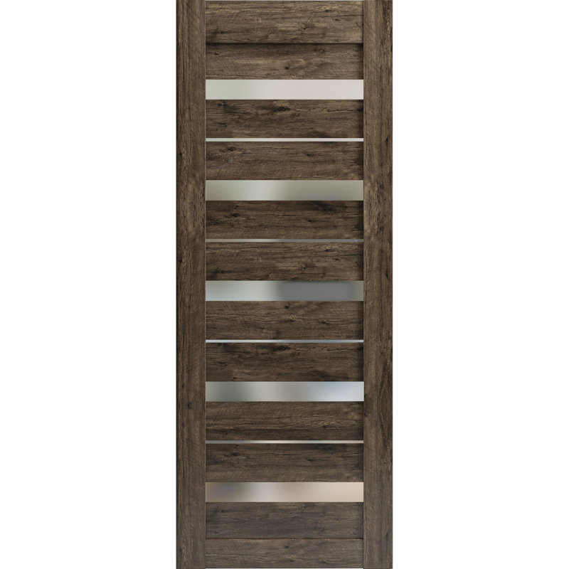 Dalle de porte standard en bois givré Quadro, Noyer, 18 po x 80 po