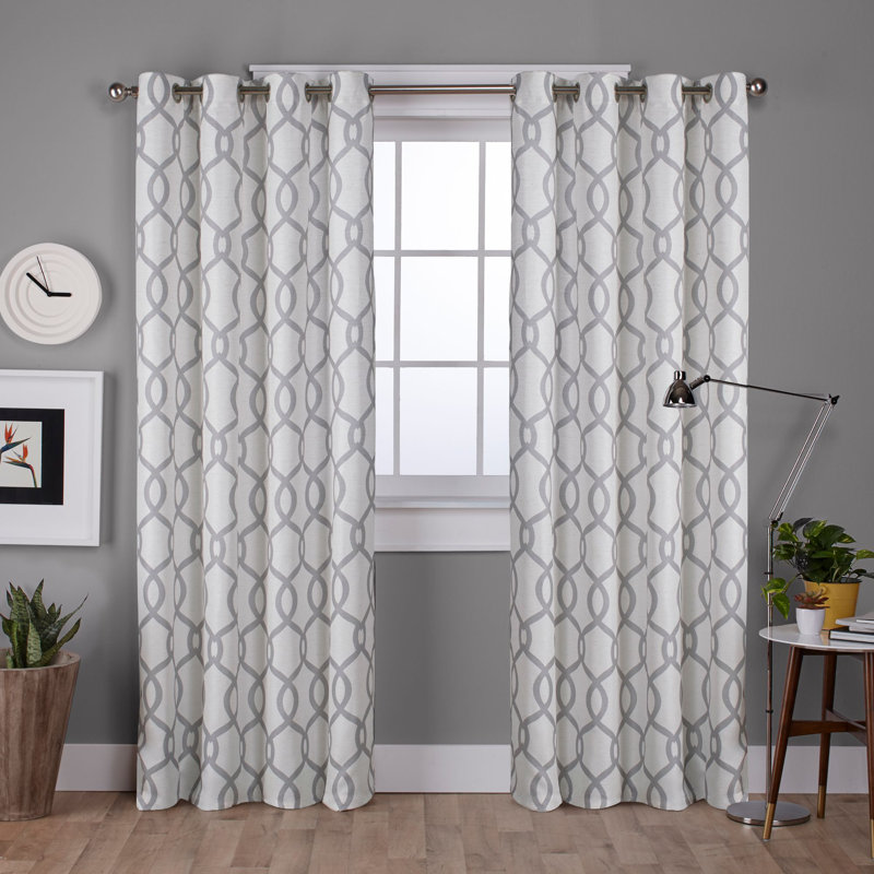 Caliese Semi Sheer Curtain Pair, 54"W x 84"L, Dove Gray