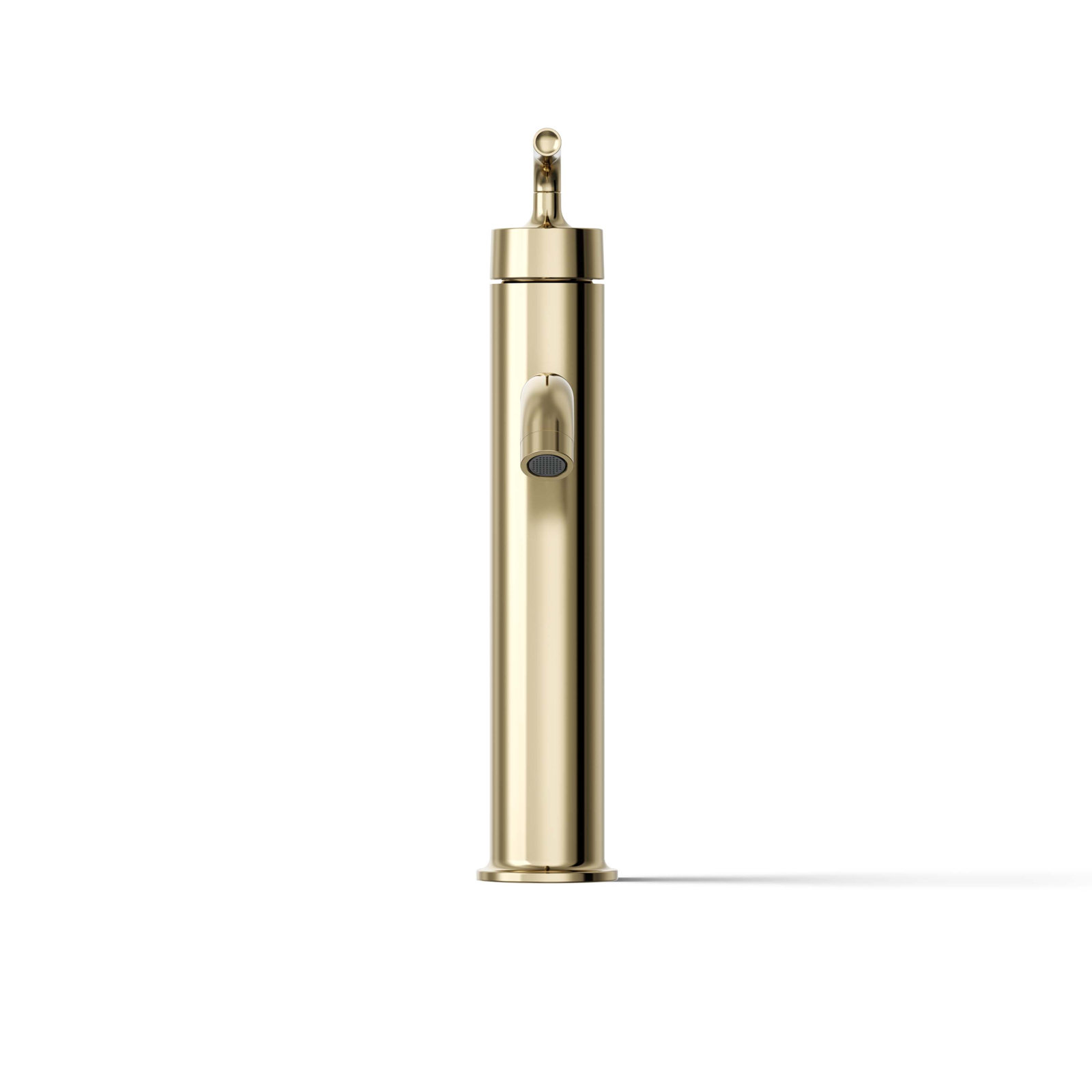 Purist Vessel Sink Bathroom Faucet with Drain Assembly, Vibrant French Gold