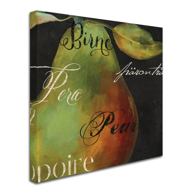 «Painted Pear I» par Jadaya, impression sur toile tendue, H 24 po x l 24 po x P 2 po