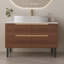 Meuble-lavabo de 36 pouces avec lavabo intégré en céramique et tiroirs à fermeture en douceur, autoportant ou mural pour une conception polyvalente