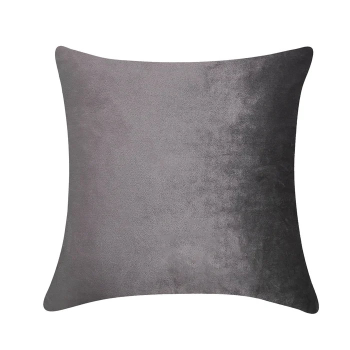 Housse de coussin carré en velours , Gris foncé