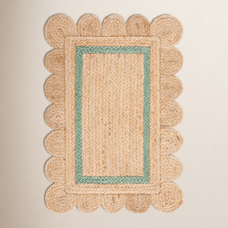 Tapis géométrique en jute tissé à la main Inaki, Rectangle 4pi x 6 pi