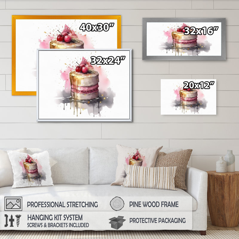 Tentation d'un gâteau délicieux II sur toile, H 12 po x l 20 po x P 1 po