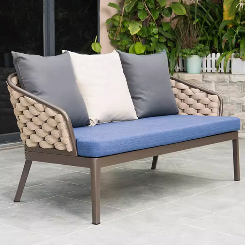 Nalen 56.29'' Wide Rectangle Metal Patio Sofa with Cushions